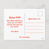 Jaar van het Paard 2026 Feestdagenkaart (Achterkant)