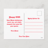 Jaar van het Paard 2026 Feestdagenkaart (Achterkant)