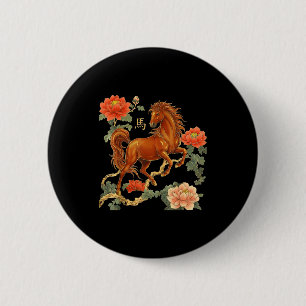 Jaar van het paard 2026 gelukkig Chinees nieuwjaar Ronde Button 5,7 Cm
