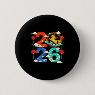 Jaar Van Het Paard 2026 Gelukkig Chinees Nieuwjaar Ronde Button 5,7 Cm