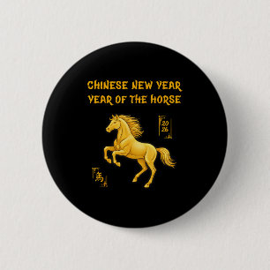 Jaar Van Het Paard 2026 Gelukkig Chinees Nieuwjaar Ronde Button 5,7 Cm