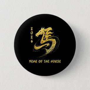 Jaar Van Het Paard 2026 Gelukkig Lunas Chinees Nie Ronde Button 5,7 Cm