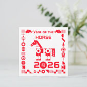 Jaar van het Paard 2026 Kaart (Staand voorkant)