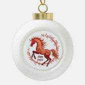 Jaar van het Paard 2026 Keramische Bal Ornament (Voorkant)