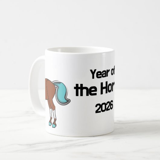 Jaar van het Paard 2026 Koffiemok (Voorkant links)
