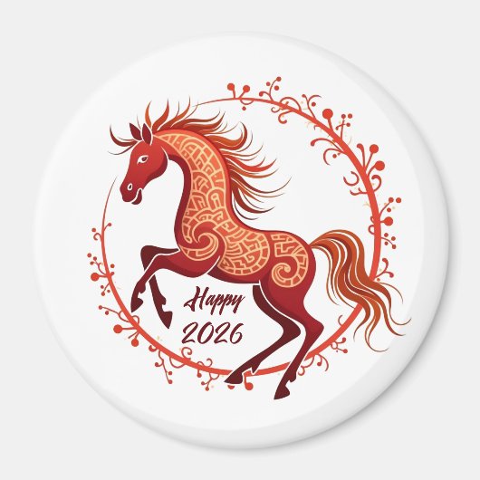 Jaar van het Paard 2026 Magneet (Voorkant)