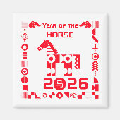 Jaar van het Paard 2026 Magneet (Voorkant)