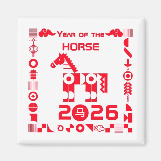 Jaar van het Paard 2026 Magneet (Voorkant)