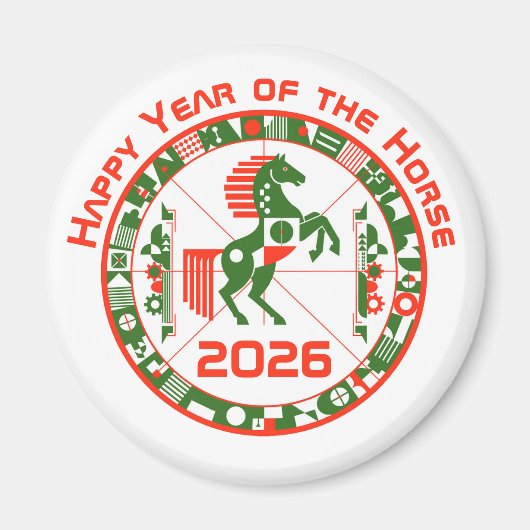 Jaar van het Paard 2026 Magneet (Voorkant)