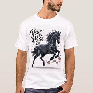 Jaar van het Paard 2026 met Cherry Blossom T-shirt