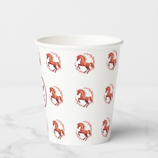 Jaar van het Paard 2026 Papieren Bekers (Achterkant)