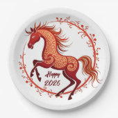 Jaar van het Paard 2026 Papieren Bordje (Voorkant)