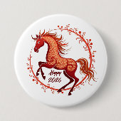 Jaar van het Paard 2026 Ronde Button 7,6 Cm (Voorkant)