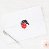 Jaar van het Paard 2026 Ronde Sticker (Envelop)