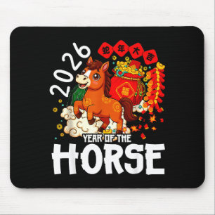 Jaar Van Het Paard 2026 Schattig Chinees Maan Nieu Muismat