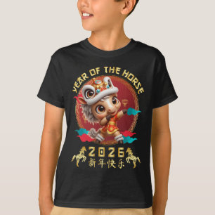 Jaar Van Het Paard 2026 Schattig Chinees Maan Nieu T-shirt