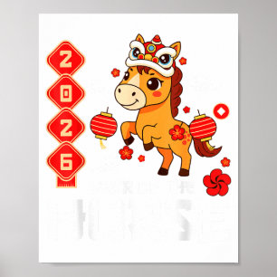 Jaar Van Het Paard 2026 Schattig Kawaii Chinees Ni Poster