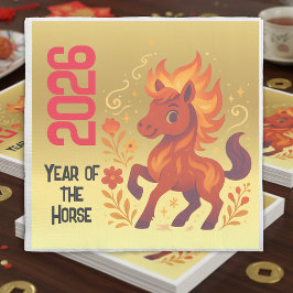 Jaar van het Paard 2026 servet Chinees Nieuwjaar