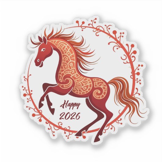 Jaar van het Paard 2026 Sticker (Voorkant)