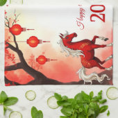 Jaar van het Paard 2026 Theedoek (Gevouwen)