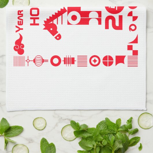 Jaar van het Paard 2026 Theedoek (Gevouwen)