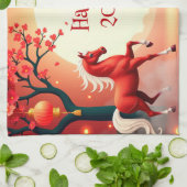 Jaar van het Paard 2026 Theedoek (Gevouwen)