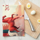 Jaar van het Paard 2026 Theedoek (Quarter Fold)