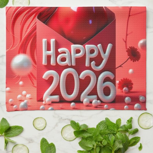 Jaar van het Paard 2026 Theedoek (Gevouwen)