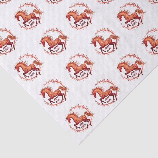 Jaar van het Paard 2026 Tissuepapier (Detail)