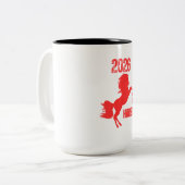 Jaar van het Paard 2026 Tweekleurige Koffiemok (Voorkant links)