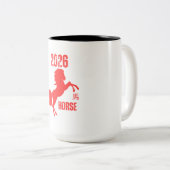 Jaar van het Paard 2026 Tweekleurige Koffiemok (Voorkant rechts)