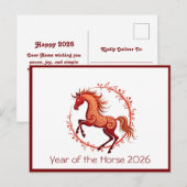 Jaar van het Paard 2026 vakantie briefkaart (Voorkant / Achterkant)