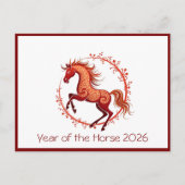 Jaar van het Paard 2026 vakantie briefkaart (Voorkant)