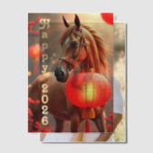 Jaar van het Paard 2026 Vellum Uitnodigingen (Offset (Koppel))