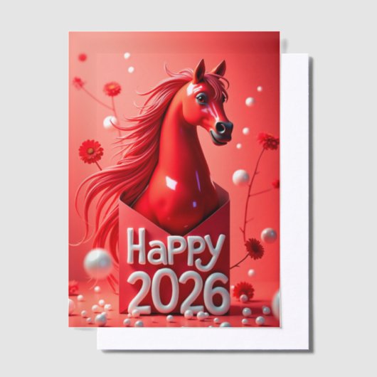 Jaar van het Paard 2026 Vellum Uitnodigingen (Offset)