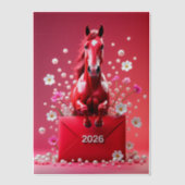 Jaar van het Paard 2026 Vellum Uitnodigingen (Voorkant)