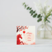 Jaar van het Paard 2026 Vierkante Visitekaartje (Staand voorkant)