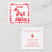 Jaar van het Paard 2026 Vierkante Visitekaartje (Voorkant / Achterkant)