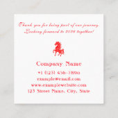 Jaar van het Paard 2026 Vierkante Visitekaartje (Achterkant)