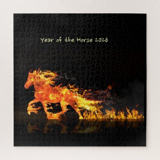 Jaar van het Paard 2026 (Vuur Paard) Legpuzzel (Verticaal)