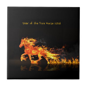 Jaar van het Paard 2026 (Vuur Paard) Tegeltje