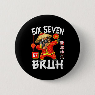 Jaar Van Het Paard 67 Bruh Dabbing Chinees Nieuwja Ronde Button 5,7 Cm