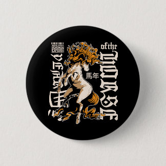 Jaar van het Paard Chinees – Kracht & Vrijheid Ronde Button 5,7 Cm
