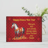 Jaar van het Paard Chinees Nieuwjaar Vakantie Kaar Feestdagenkaart (Staand voorkant)