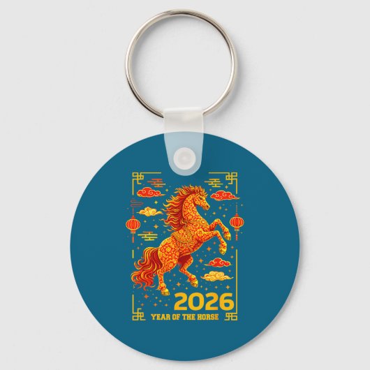 Jaar van het paard Chinese maankalender Sleutelhanger (Voorkant)