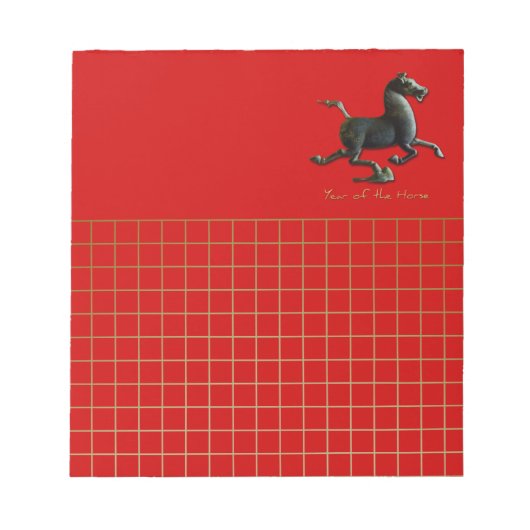 Jaar van het Paard Chinese Zodiac Verjaardag SqNP Notitieblok (Voorkant)