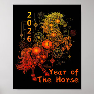 Jaar Van Het Paard Gelukkig Chinees Maanjaar 202 Poster