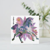 Jaar van het Paard Hemelse Kristal Feestdagenkaart (Staand voorkant)
