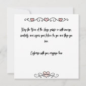 Jaar van het Paard Hemelse Kristal Feestdagenkaart (Achterkant)