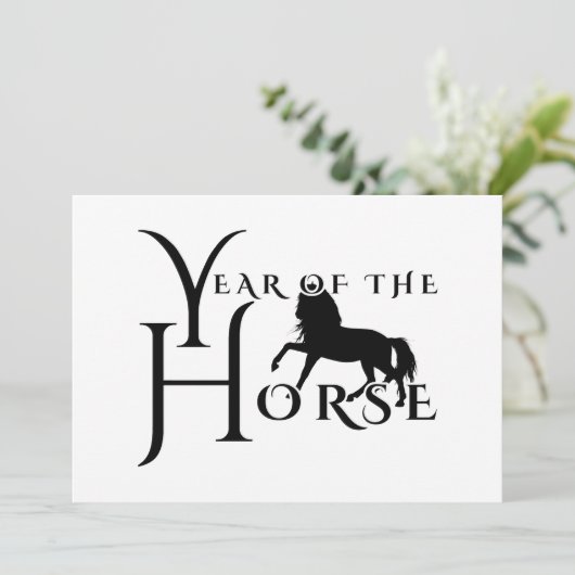 Jaar van het paard kaart (Staand voorkant)